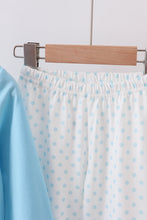 Load image into Gallery viewer, Blue nativity embroidery ruffle dress set
