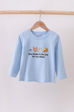 Load image into Gallery viewer, Blue turkey embroidery top
