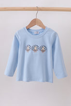 Load image into Gallery viewer, Blue turkey embroidery top

