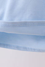 Load image into Gallery viewer, Blue turkey embroidery top

