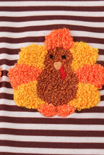 Load image into Gallery viewer, Brown turkey french knot stripe top
