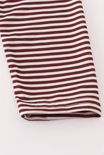 Load image into Gallery viewer, Brown turkey french knot stripe top
