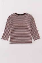 Load image into Gallery viewer, Brown turkey french knot stripe top
