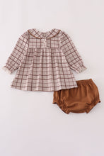 Load image into Gallery viewer, Brown plaid bloomer set
