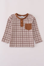 Load image into Gallery viewer, Brown plaid top
