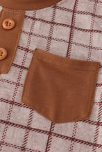 Load image into Gallery viewer, Brown plaid top
