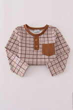 Load image into Gallery viewer, Brown plaid top
