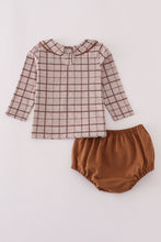 Load image into Gallery viewer, Brown plaid bloomer set
