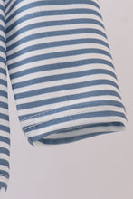 Load image into Gallery viewer, Blue stripe blessed embroidery top
