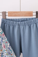 Load image into Gallery viewer, Blue floral blessed embroidery ruffle pants set
