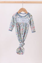 Load image into Gallery viewer, Blue floral blessed embroidery gown
