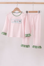 Load image into Gallery viewer, Pink nutcracker embroidery gingham pajama set
