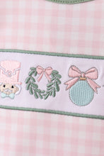 Load image into Gallery viewer, Pink nutcracker embroidery gingham pajama set
