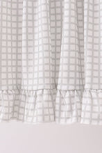 Load image into Gallery viewer, Green turkey embroidery gingham ruffle dress
