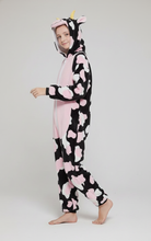 Load image into Gallery viewer, Cow Onesie Animal Costume Girls Women Pajamas
