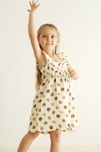 Load image into Gallery viewer, Premium Organic muslin floral smocked ruffle dress
