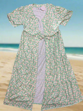 Load image into Gallery viewer, Green floral print mom&amp;me dress
