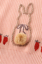 Load image into Gallery viewer, Coral hand-embroidery bunny pullover sweater

