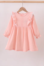 Load image into Gallery viewer, Premium pink ruffle muslin dress
