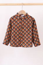 Load image into Gallery viewer, Premium brown plaid button down muslin shirt
