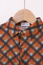 Load image into Gallery viewer, Premium brown plaid button down muslin shirt
