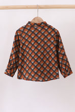 Load image into Gallery viewer, Premium brown plaid button down muslin shirt
