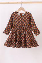 Load image into Gallery viewer, Premium brown plaid muslin dress
