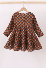 Load image into Gallery viewer, Premium brown plaid muslin dress
