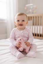 Load image into Gallery viewer, Premium pink boots bamboo romper
