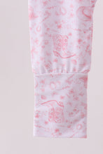 Load image into Gallery viewer, Premium pink boots bamboo romper
