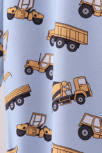 Load image into Gallery viewer, Premium blue excavator print bamboo pants set

