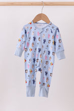 Load image into Gallery viewer, Premium blue character print bamboo romper
