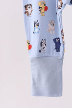 Load image into Gallery viewer, Premium blue character print bamboo romper

