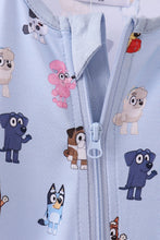 Load image into Gallery viewer, Premium blue character print bamboo romper
