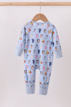 Load image into Gallery viewer, Premium blue character print bamboo romper
