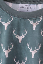 Load image into Gallery viewer, Premium forest reindeer print bamboo pants set
