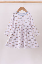 Load image into Gallery viewer, Premium blue character print bamboo dress
