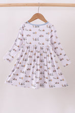 Load image into Gallery viewer, Premium blue character print bamboo dress
