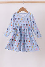 Load image into Gallery viewer, Premium blue character print bamboo dress
