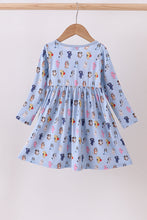 Load image into Gallery viewer, Premium blue character print bamboo dress
