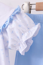 Load image into Gallery viewer, Premium blue snow bow pants set
