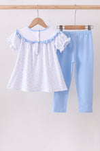 Load image into Gallery viewer, Premium blue snow bow pants set
