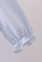 Load image into Gallery viewer, Premium blue stripe bow embroidery dress
