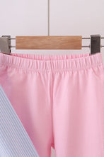 Load image into Gallery viewer, Premium blue stripe bow embroidery pants set

