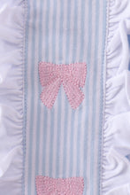 Load image into Gallery viewer, Premium blue stripe bow embroidery pants set
