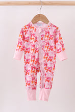 Load image into Gallery viewer, Premium berry blossom bows ruffle bamboo romper
