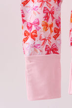 Load image into Gallery viewer, Premium berry blossom bows ruffle bamboo romper
