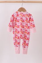 Load image into Gallery viewer, Premium berry blossom bows ruffle bamboo romper
