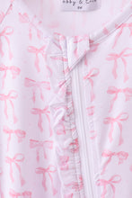 Load image into Gallery viewer, Premium tiny bow delight ruffle bamboo romper
