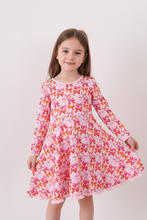Load image into Gallery viewer, Premium berry blossom bows ruffle bamboo dress

